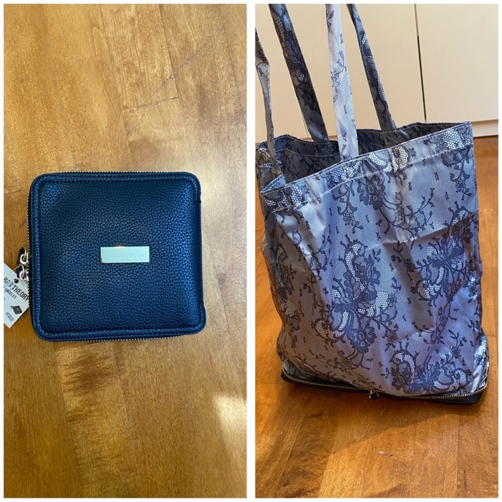 Big Bag Theory Folding Tote Bag Black Vegan Leather